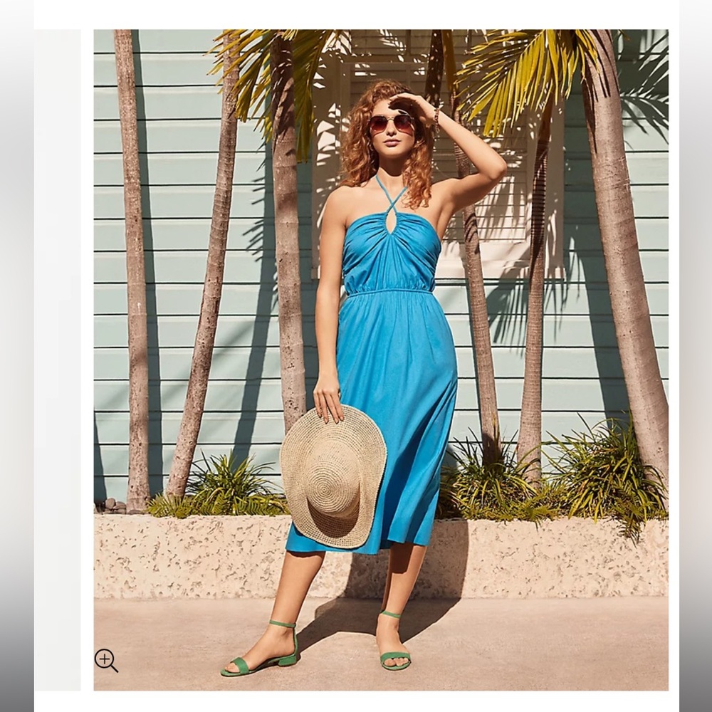NWT Loft Keyhole Halter Midi Dress